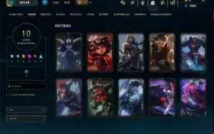Unranked com 35 Champs e 10 Skins
