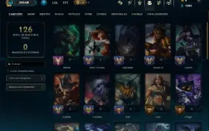 Unranked com 35 Champs e 10 Skins