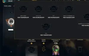 Unranked com 35 Champs e 10 Skins