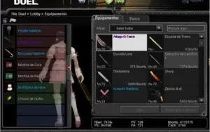 CONTA THE DUEL, NIVEL 74 COM MUITOS ITENS