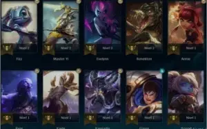 conta platina 4 - 34 champs - 11 skins - PARA VENDER RÁPIDO