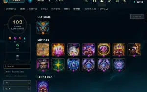 Conta League of Legends - 336 Skins - Desde 2016 - Main Sup