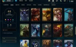 Conta Platina 3 com 90 Champs e 48 Skins +4000 RP
