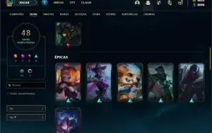 Conta Platina 3 com 90 Champs e 48 Skins +4000 RP
