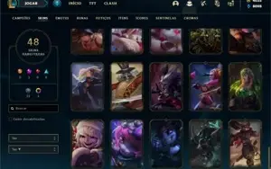 Conta Platina 3 com 90 Champs e 48 Skins +4000 RP