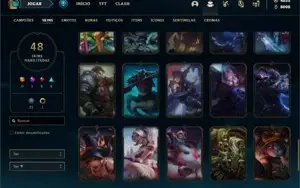 Conta Platina 3 com 90 Champs e 48 Skins +4000 RP