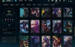 Conta Unranked com 115 Champs e 46 Skins