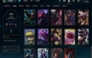 Conta Unranked com 115 Champs e 46 Skins