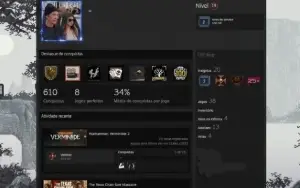 conta Steam 2 anos, LvL 19 pra sair logo.