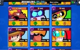 Conta Brawls Stars full, brawlers, starpowers, gadgets