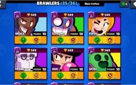 Conta Brawls Stars full, brawlers, starpowers, gadgets