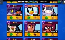 Conta Brawls Stars full, brawlers, starpowers, gadgets