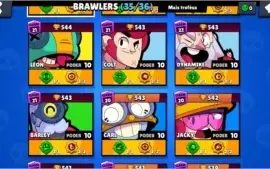 Conta Brawls Stars full, brawlers, starpowers, gadgets