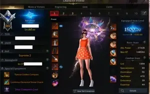 Main Sorceress 1500  Reflux  5 engraving +10 Alts tier 3