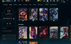 Unranked com 50 Champs e 13 Skins