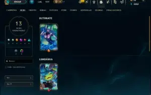 Unranked com 50 Champs e 13 Skins