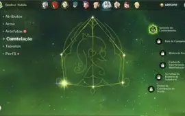 AR 54 Ayaka + Diluc C1 +Espada áspera + Nahida C1 + Qiqi C1