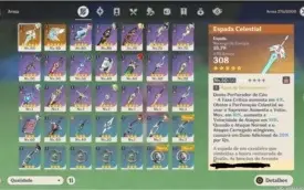 Genshin, Ar47, 4 5* e duas armas 5*, mapa a explorar