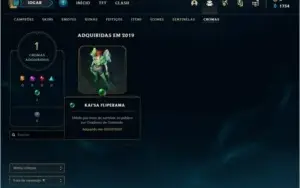 Conta prata 1 MAIN ADC com 42 champs 12 skins