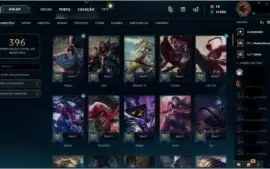 Conta Top de League of Legends LVL 315 465 Skins e Plat 4