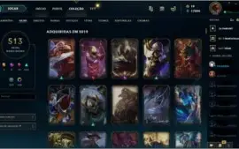 Conta Top de League of Legends LVL 315 465 Skins e Plat 4