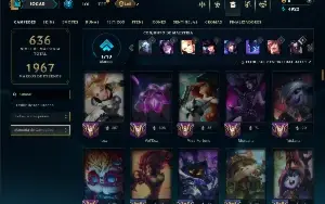 Esmeralda 4 com 130 Champs e 77 Skins (SUP / ADC) -Nivel 525