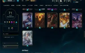 Esmeralda 4 com 130 Champs e 77 Skins (SUP / ADC) -Nivel 525