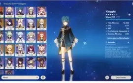 conta AR 53 Genshin Impact 5 personagens 5*
