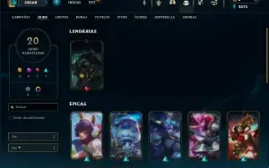 Unranked com 95 Champs e 20 Skins ( MONO JG )