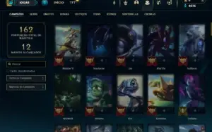 Unranked com 95 Champs e 20 Skins ( MONO JG )