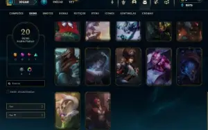 Unranked com 95 Champs e 20 Skins ( MONO JG )