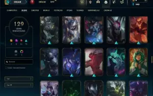 Ferro 2 com 105 Champs e 129 Skins ( JG / TOP )