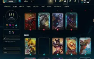 Prata 3 com TODOS os champs e 151 Skins + 2 Prestigios