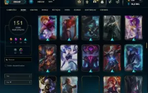 Prata 3 com TODOS os champs e 151 Skins + 2 Prestigios