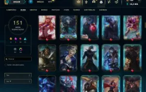 Prata 3 com TODOS os champs e 151 Skins + 2 Prestigios