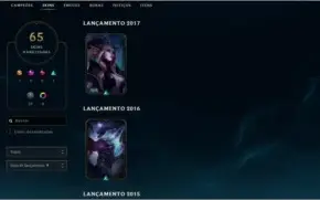LOL CONTA 65 SKINS, FALTANDO 4 CHAMPIONS  diamond s4/s5/s6