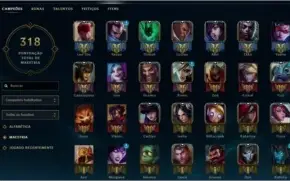 League of Legends cont - Platina + All Champs e 136 Skins++