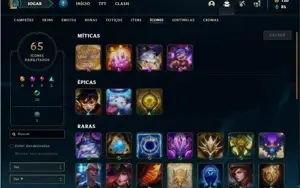 Conta prata 4 com 40 Champs e 24 Skins + 5 Fragmentos