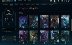 Conta prata 4 com 40 Champs e 24 Skins + 5 Fragmentos