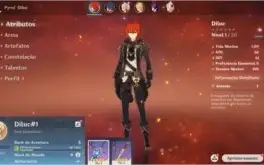 Contas Genshin Impact AR 5 com Diluc