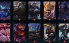 Conta com Kayle Juiza, Rammus Rei, ícones raros e etc