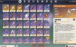 CONTA GESNHIN: HUTAO, GANYU, EULA, DILUC C1,OUTROS 5* E AMOS