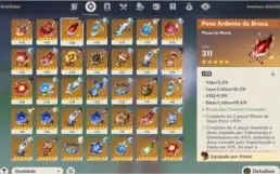 CONTA GESNHIN: HUTAO, GANYU, EULA, DILUC C1,OUTROS 5* E AMOS
