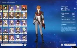 Conta GenshimAR55 Childe, Itto, Zongli, Albedo, Kokomi, Vent
