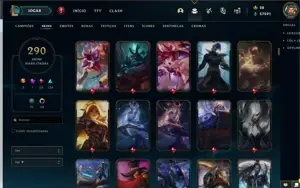 Conta LOL TOP Main LVL 682+57kk de Essência Azul+290skins