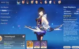 Conta Genshin Impact AR 5 com Yelan e Aqua Simulacra
