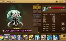 Reroll Summoners War lvl10 com Expresso Cookie de Luz
