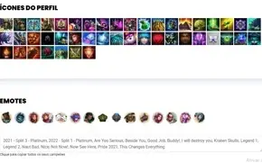 Conta platina 3 com 34 Champs e 14 Skins + 8 Fragmentos
