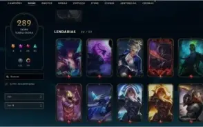 Conta League of Legends, servidor EUA, 280+ skins