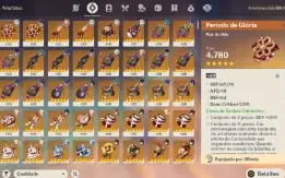 Conta Genshin AR 58, 15 T5 e 3 armas T5